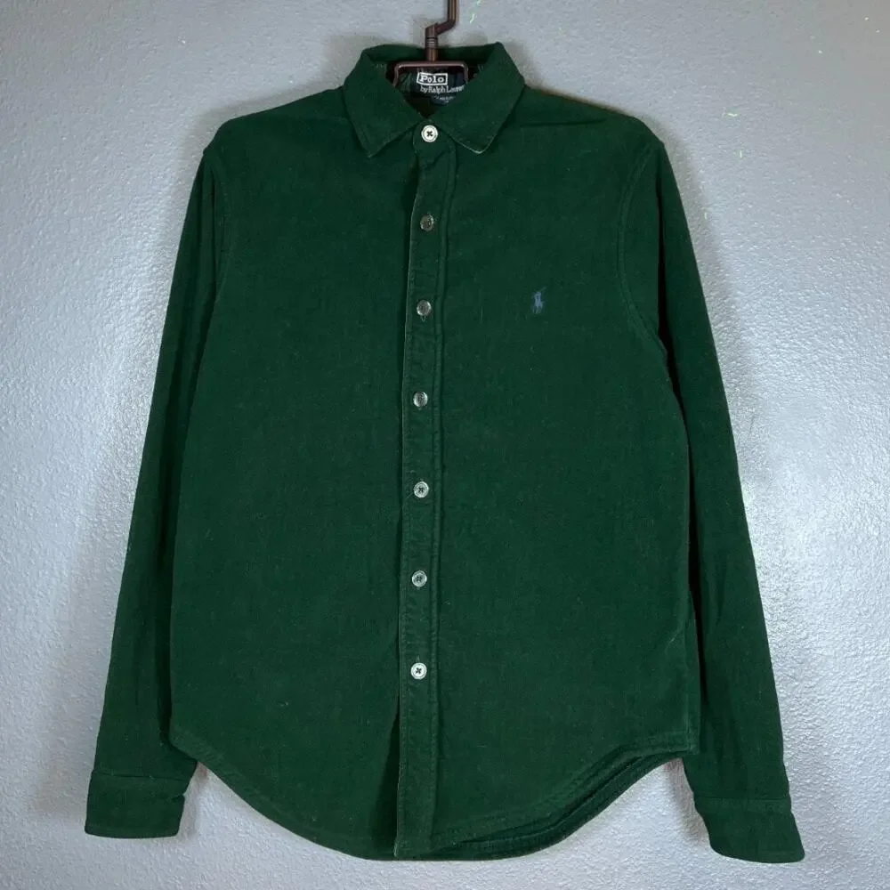 Polo Ralph Lauren Velvet size S Vintage men's shirt green